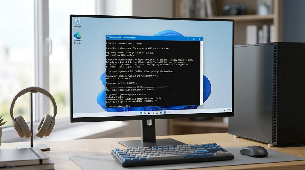 Command Prompt used to repair Windows 11 Update components